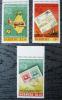 100 lat UPU, znaczki na znaczkach, mapa, samolot - Barbuda czyste