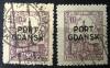 Nadruk typograficzny picioma formami na polskich znaczkach opaty 208-211 kasowany zdjcie pogldowe