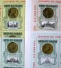 Papieże, herby, monety na znaczkach - Paragwaj z nadrukiem MUESTRA czyste