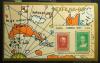 KUBA - Wystawa Filatelistyczna EXFILNA, znaczki na znaczkach, mapa czysty