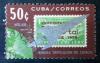 KUBA - Kosmos, znaczki na znaczkach kasowany