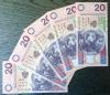 20 złotych seria GJ stan bankowy zdjęcie poglądowe