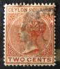 CEYLON - Krlowa Victoria two cents kasowane 