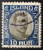 ISLANDIA - Krl Christian X kasowany