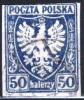 POLSKA - Orzeł na tarczy heraldycznej kasowany