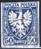 POLSKA - Orze na tarczy heraldycznej kasowany