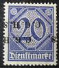 GÓRNY ŚLĄSK - Niemieckie znaczki urzędowe z nadrukiem typograficznym C.G.H.S. drukarni E. Raabego w Opolu nadruk poziomy podwójny odwrócony abklacz czysty ślady podlepek