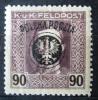 Drugie wydanie prowizoryczne tzw. lubelskie nd. ltgr. na znaczkach austro-węgierskiej poczty polowej czysty ślady podlepek