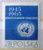 20 rocznica powstania Organizacji Narodów Zjednoczonych papier bez zabarwienia czysty