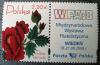 Róże w hafcie polskim znaczek z pustopolem do personalizacji czysty