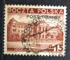 Polskie znaczki opłaty 294, 296, 284 II (rys 28,6 x 22,2 mm) z nadrukiem typograficznym kasowany