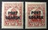 Nadruk typograficzny pięcioma formami na polskich znaczkach opłaty 208-211 czysty ślady podlepek zdjęcie poglądowe