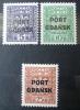 Polskie znaczki opłaty 242-244 z nadrukiem typograficznym czyste ślady podlepek zdjęcie poglądowe